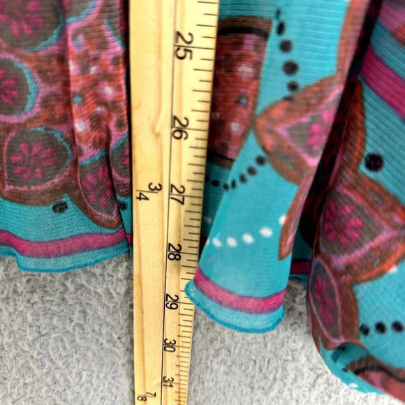 INC International concepts open front sheer top womens medium‎ geometric boho - Picture 4 of 5